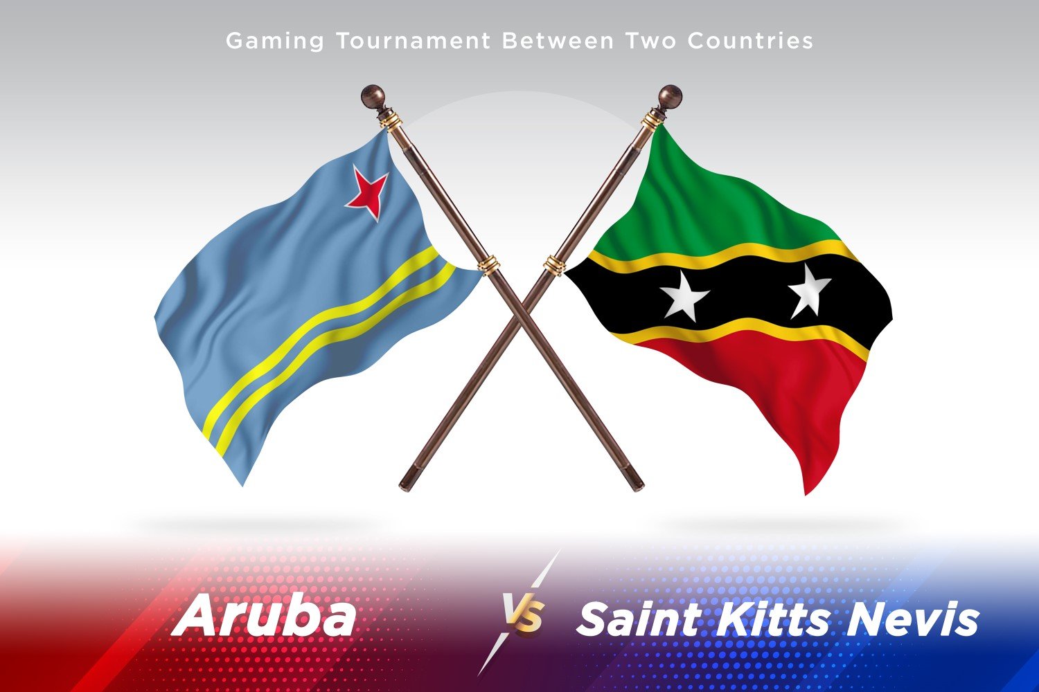 Aruba versus Saint Kitts and Nevis Two Flags