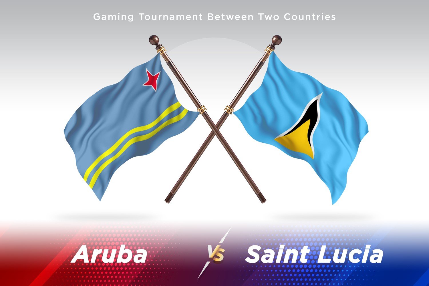 Aruba versus Saint Lucia Two Flags