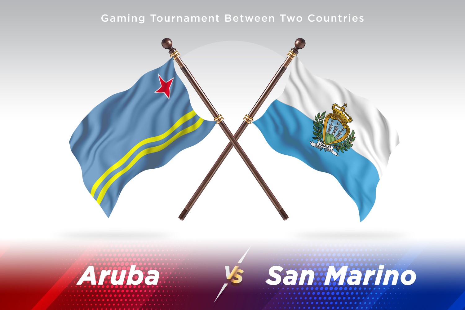 Aruba versus San Marino Two Flags