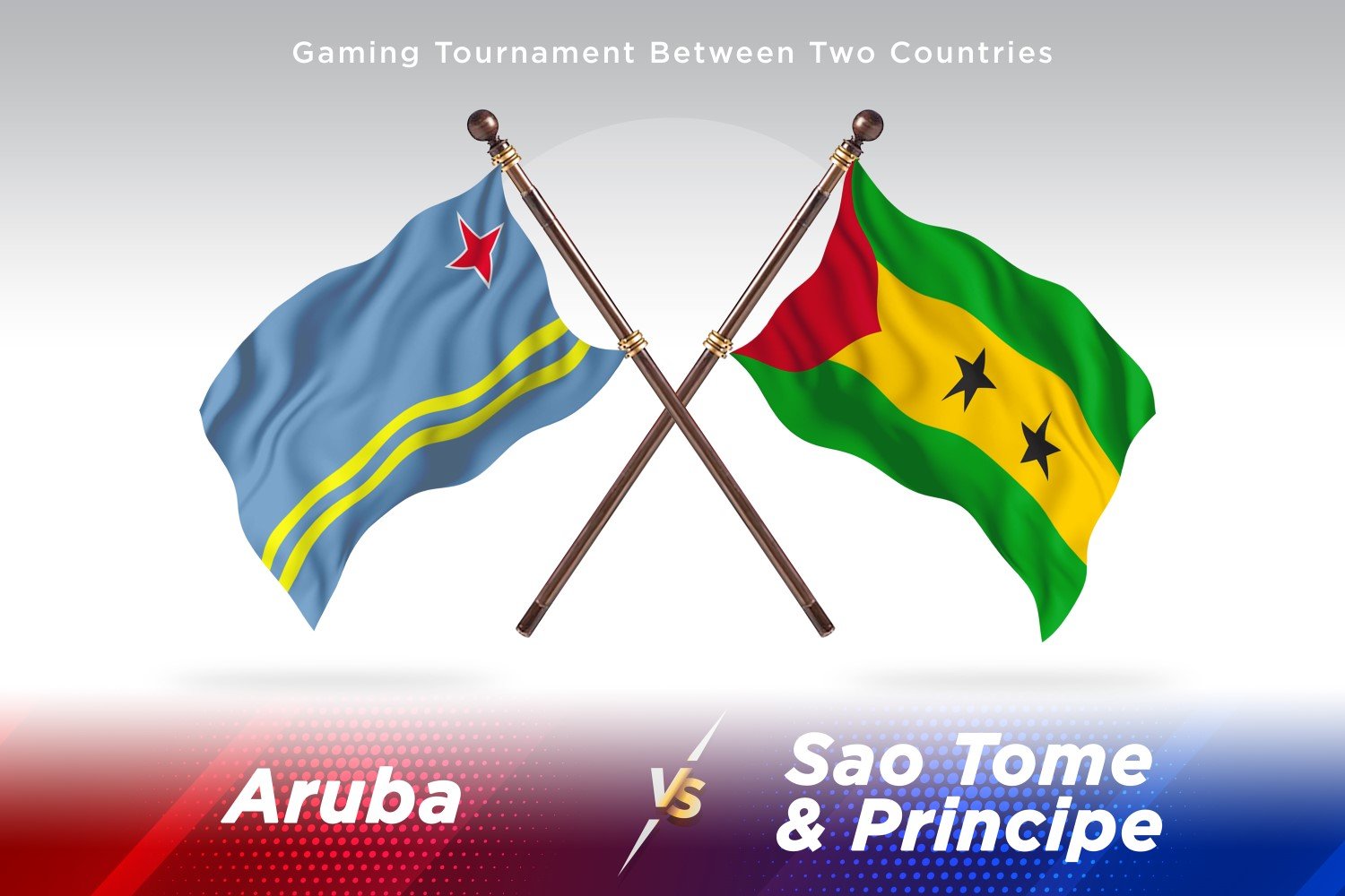 Aruba versus Sao Tome and Principe Two Flags