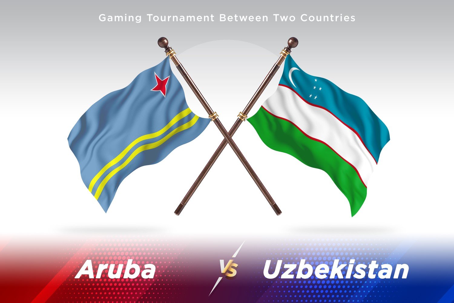 Aruba versus Uzbekistan Two Flags