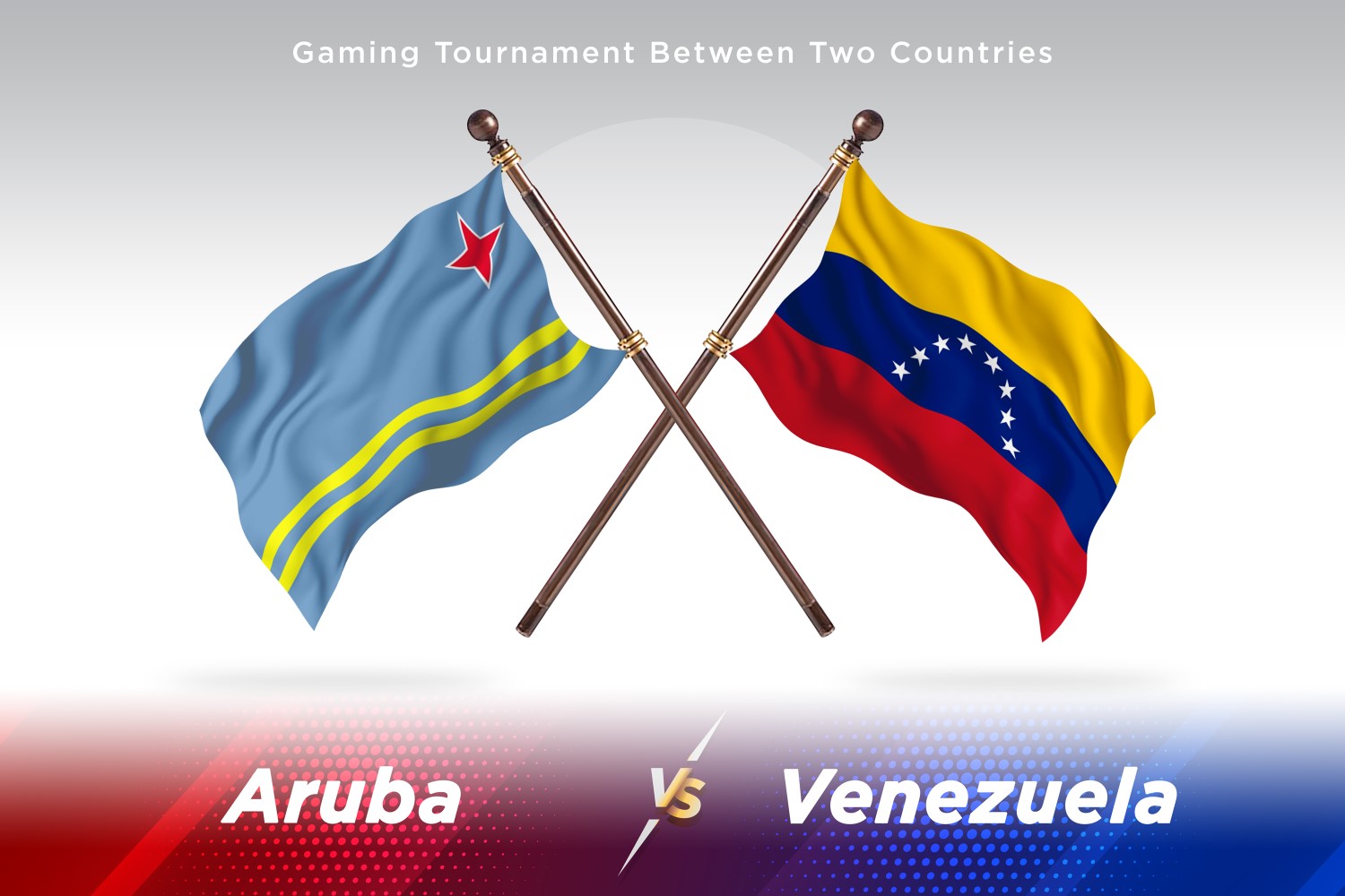 Aruba versus Venezuela Two Flags