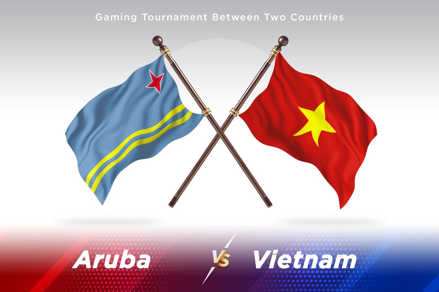 Aruba versus Vietnam Two Flags