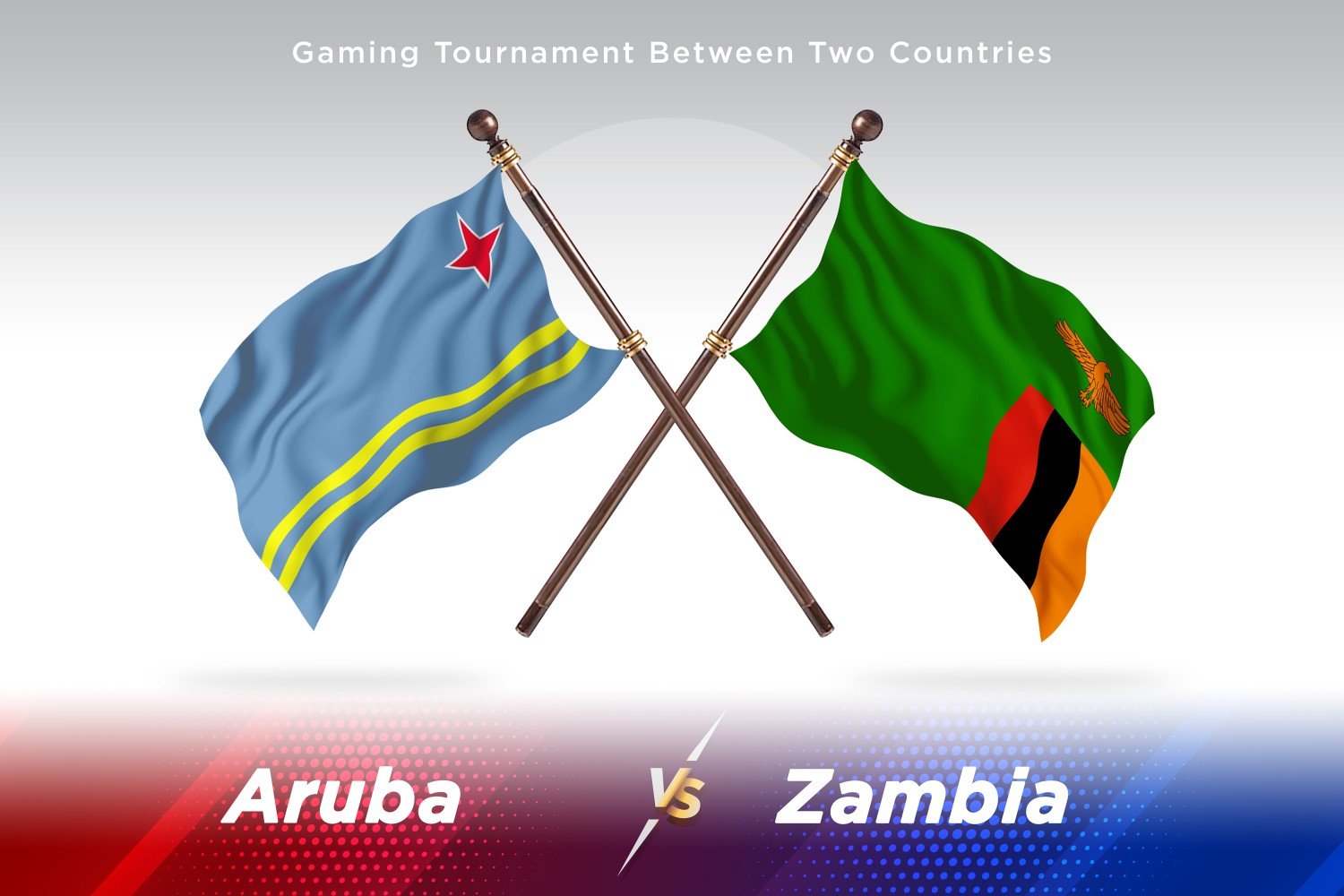 Aruba versus Zambia Two Flags