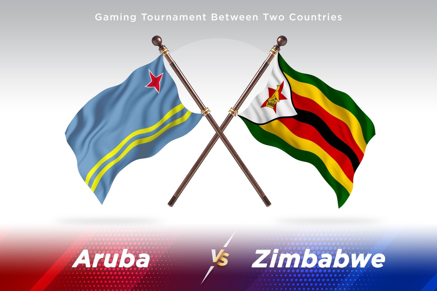 Aruba versus Zimbabwe Two Flags