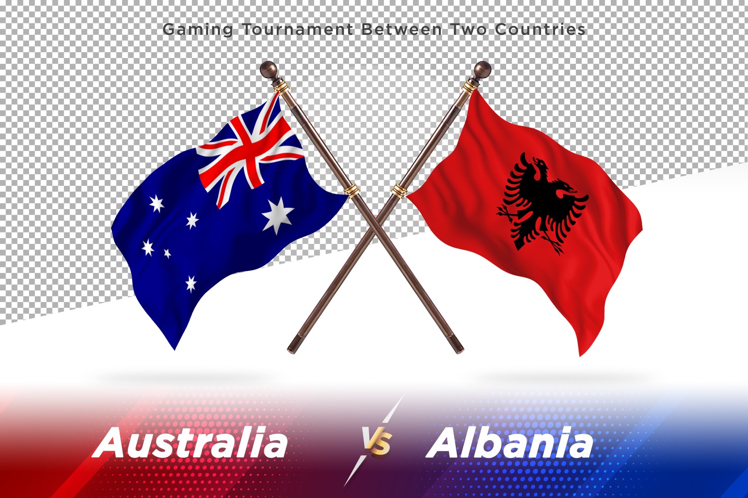 Australia versus Albania Two Flags