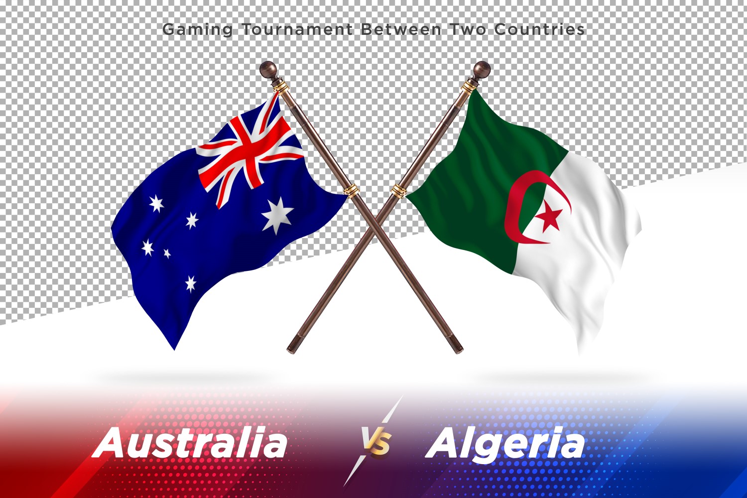 Australia versus Algeria Two Flags