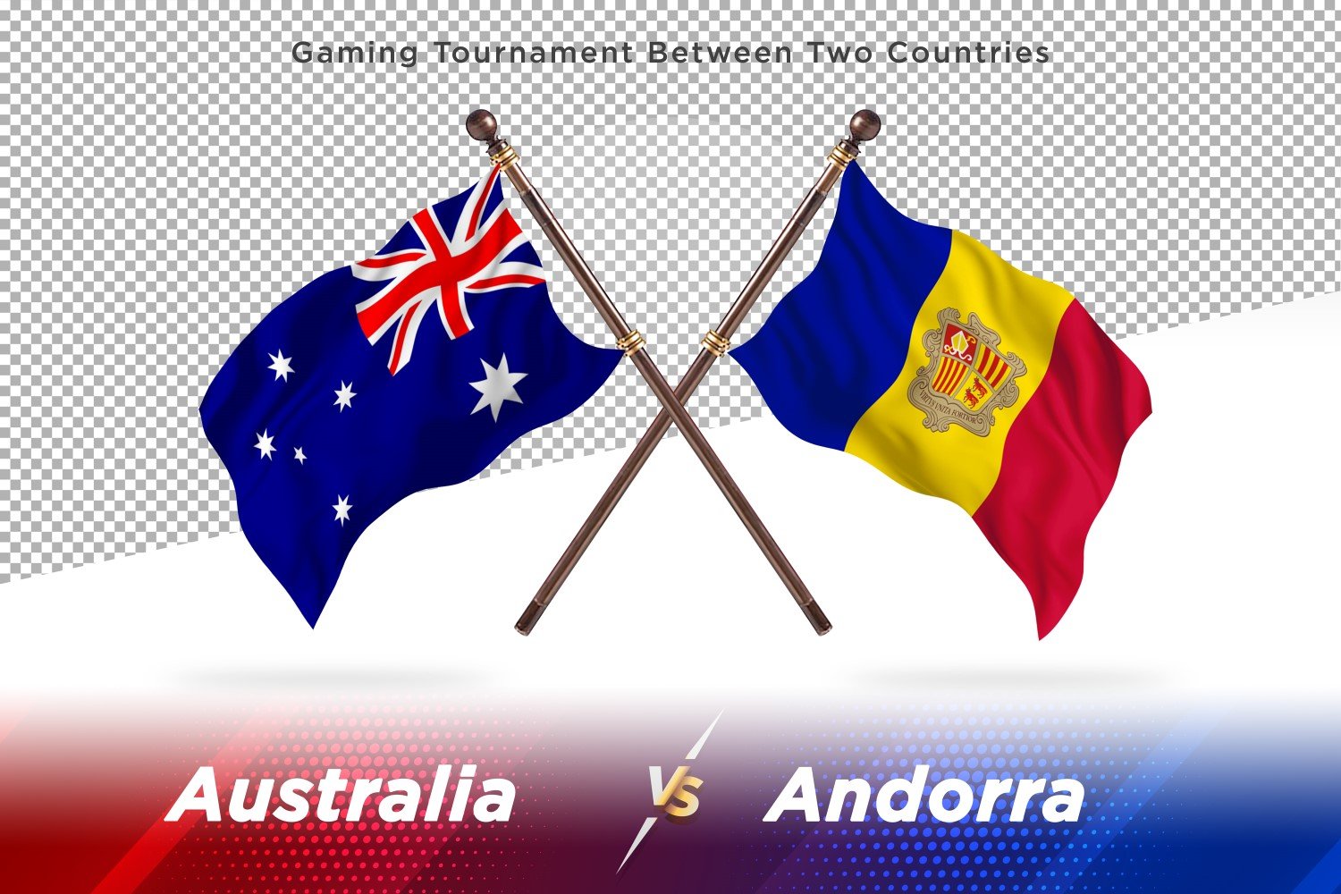 Australia versus Andorra Two Flags