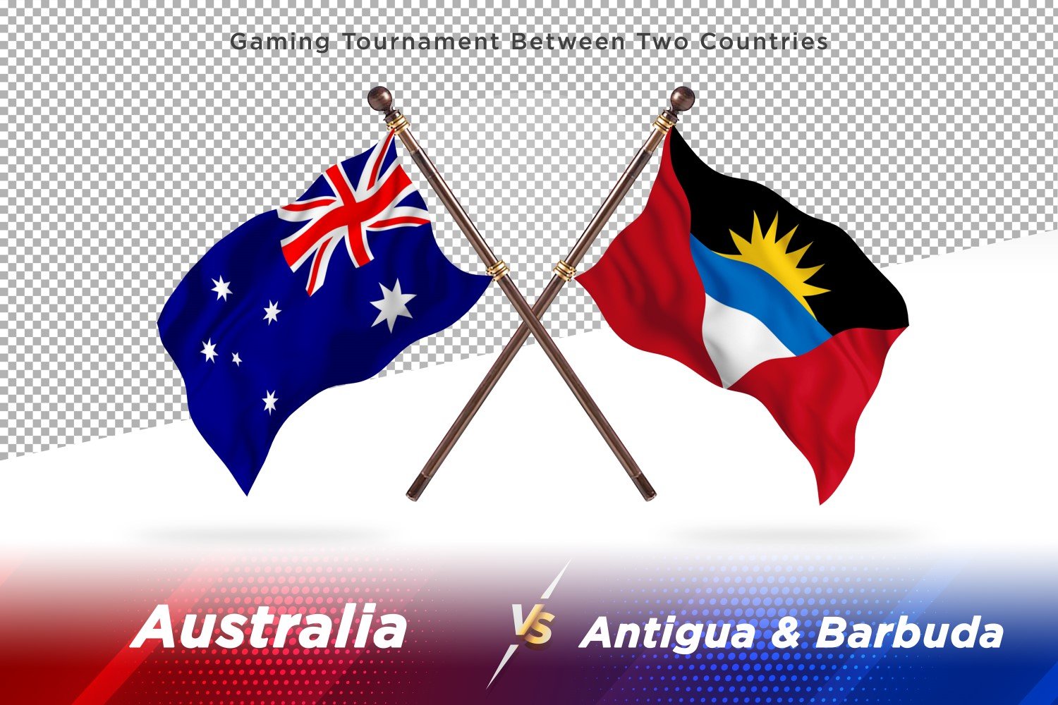 Australia versus Antigua & Barbuda Two Flags