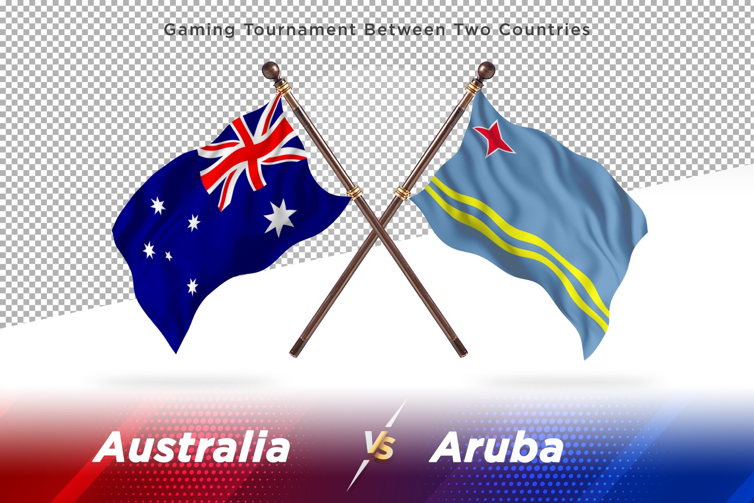 Australia versus Aruba Two Flags