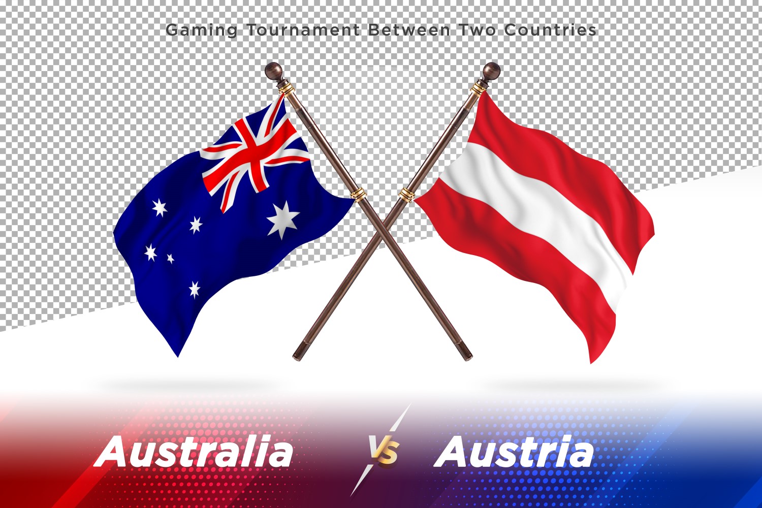 Australia versus Austria Two Flags