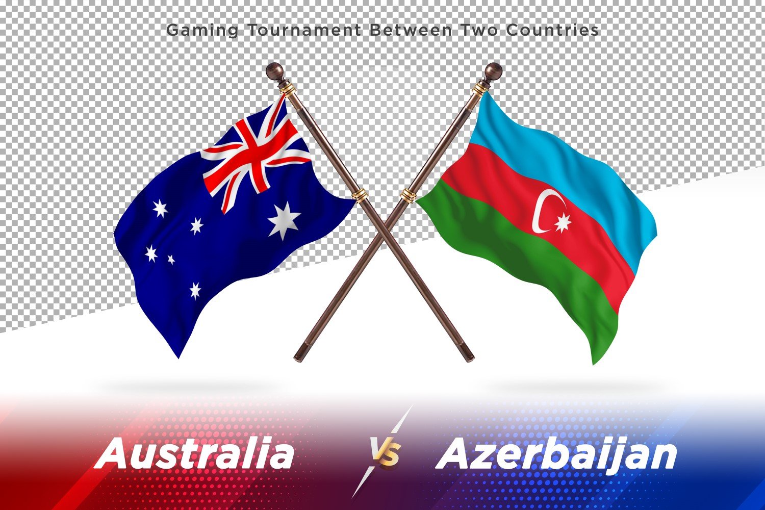 Australia versus Azerbaijan Two Flags