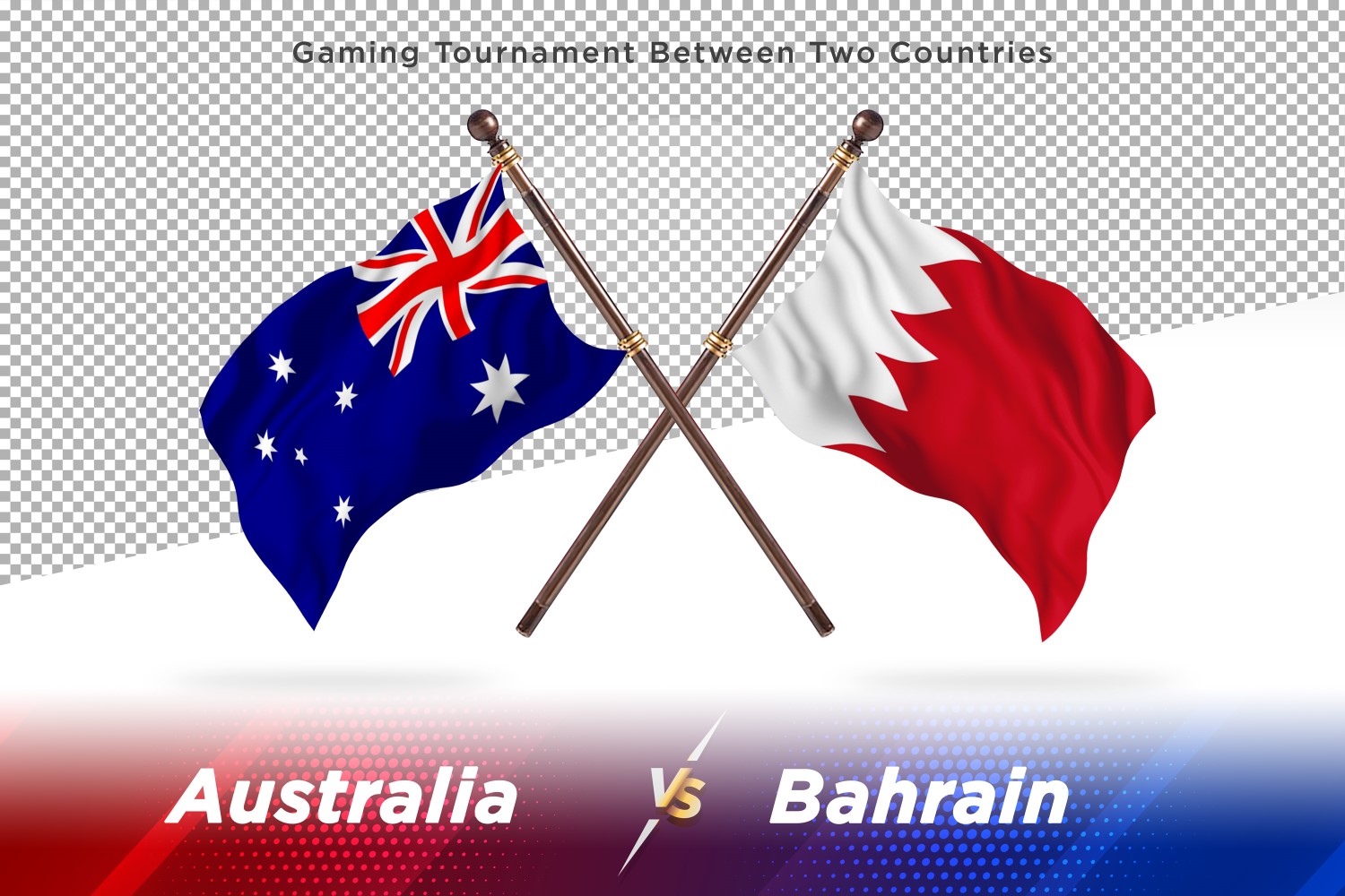 Australia versus Bahrain Two Flags