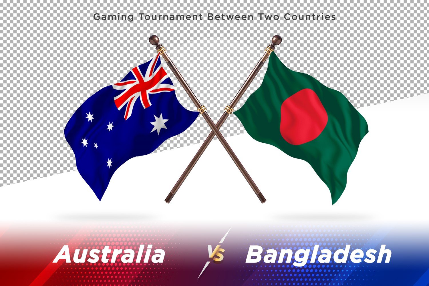 Australia versus Bangladesh Two Flags