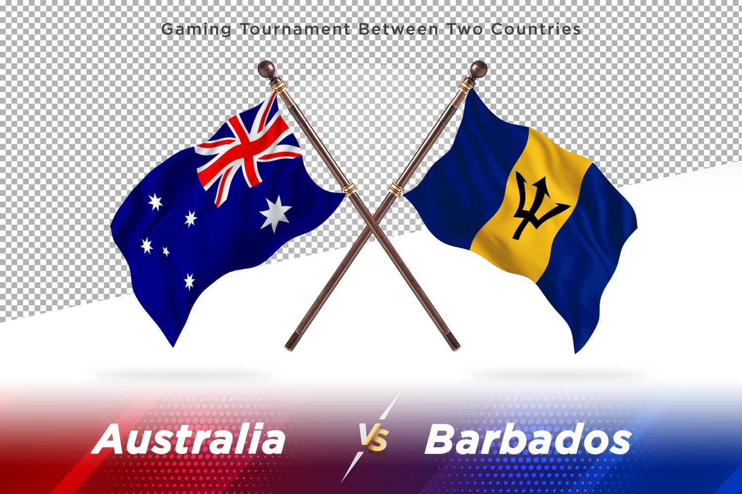 Australia versus Barbados Two Flags