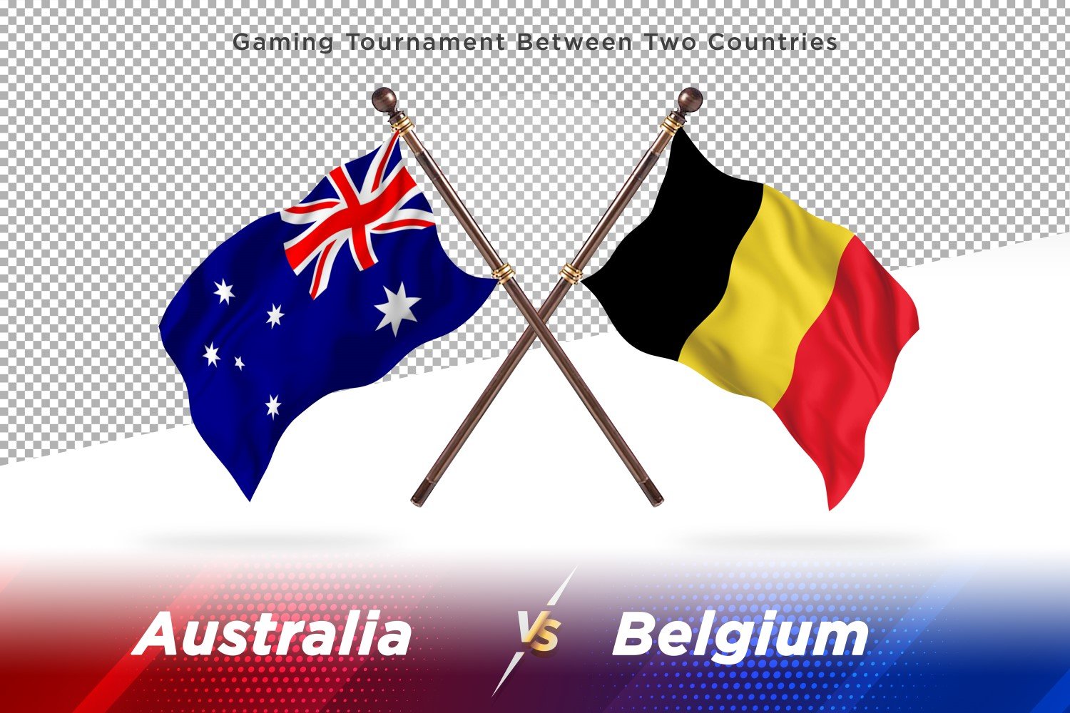 Australia versus Belgium Two Flags