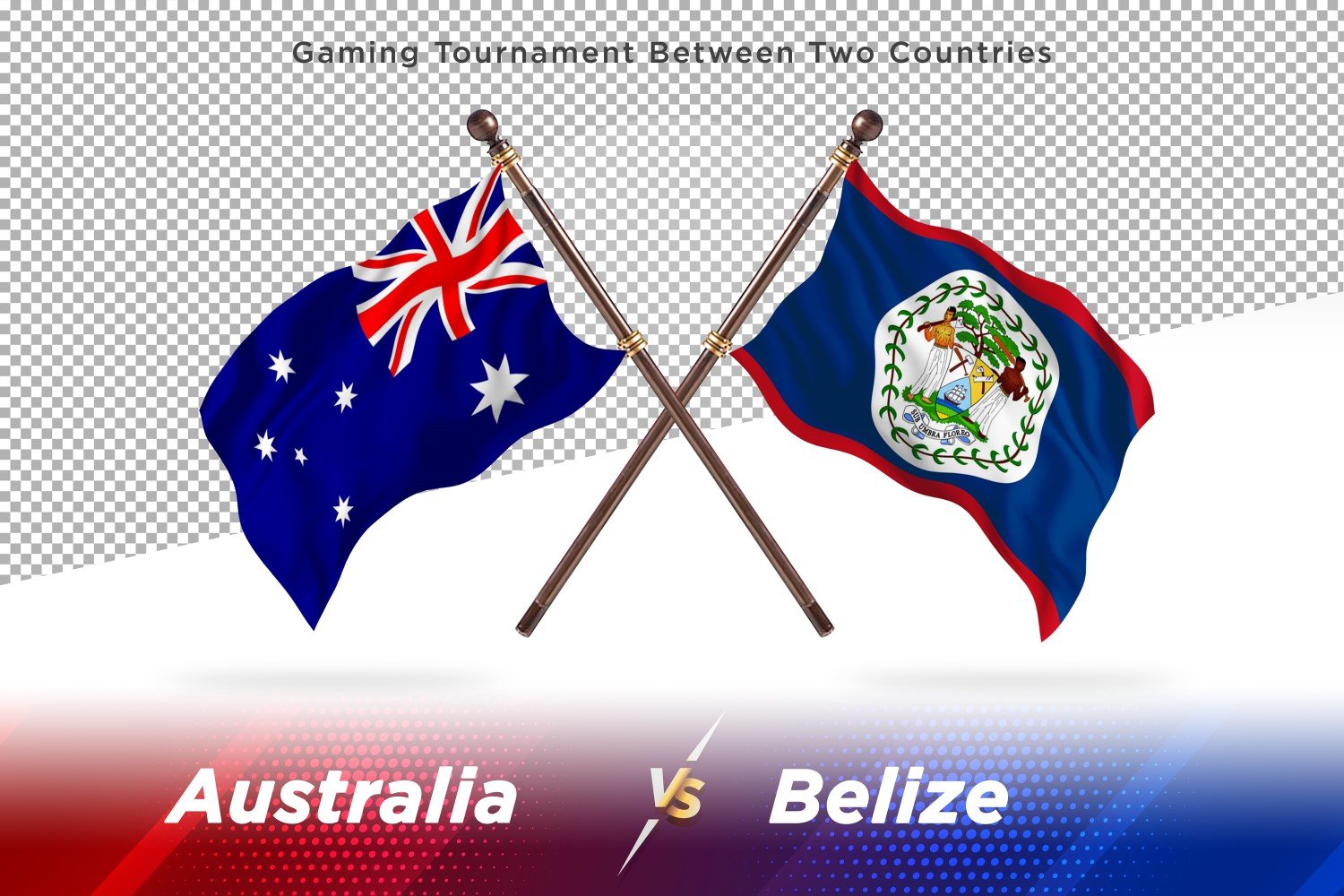 Australia versus Belize Two Flags