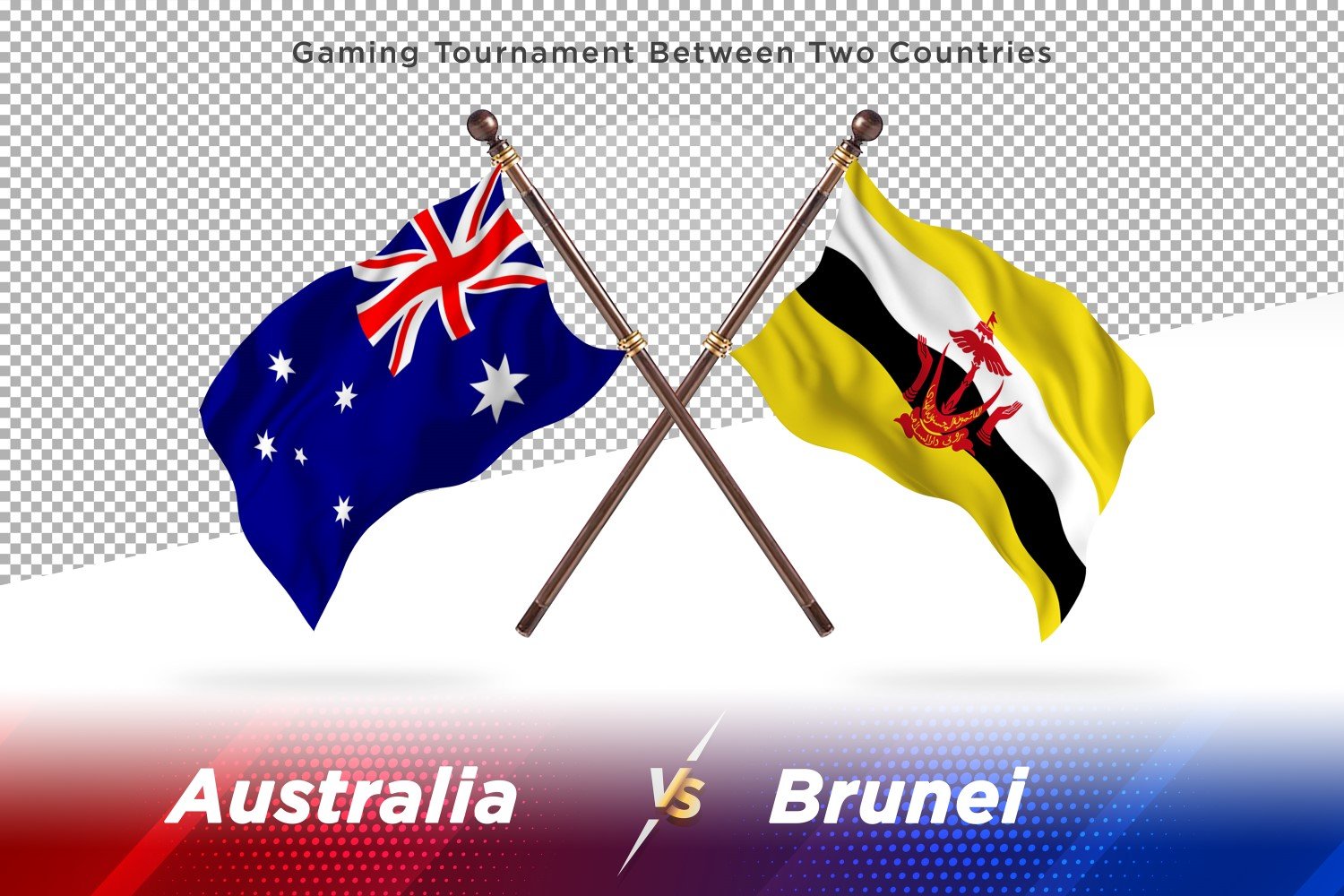 Australia versus Brunei  Two Flags