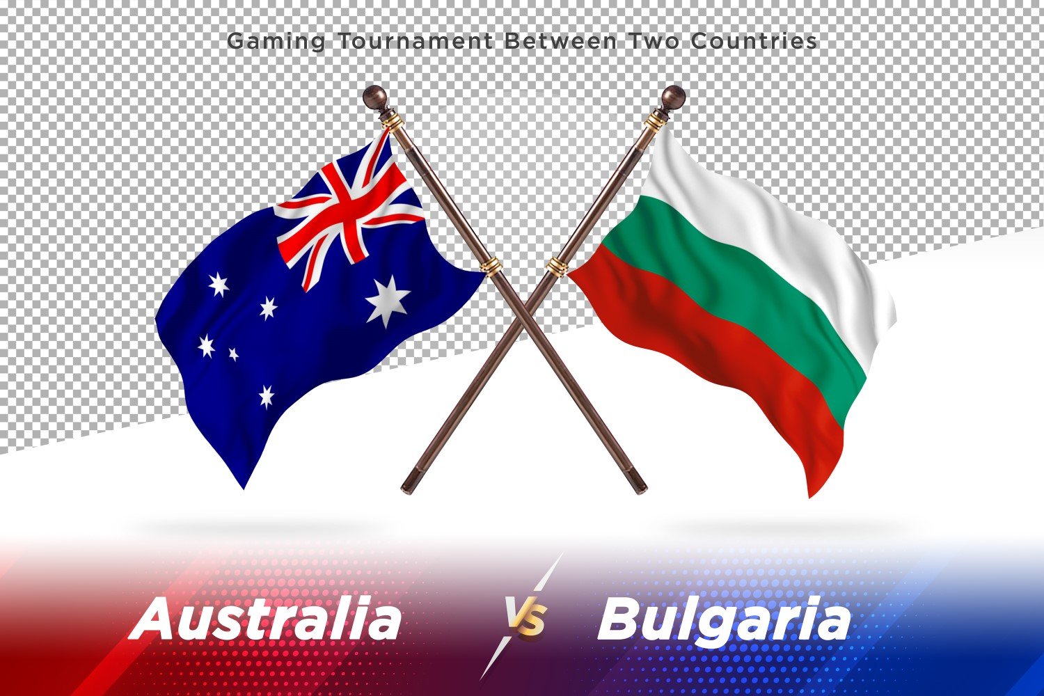 Australia versus Bulgaria Two Flags