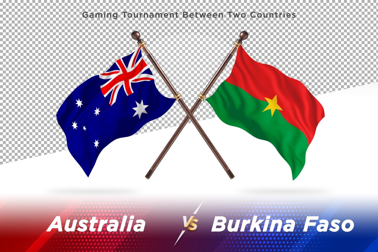 Australia versus Burkina Faso Two Flags