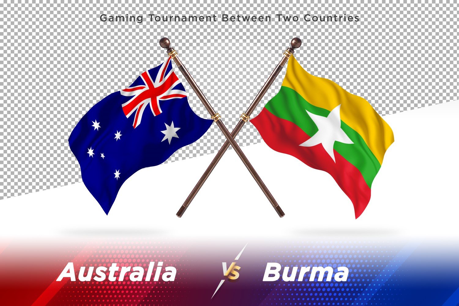 Australia versus Burma Two Flags