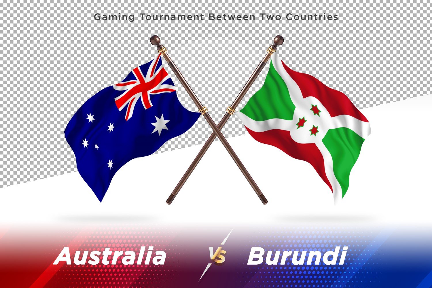 Australia versus Burundi Two Flags