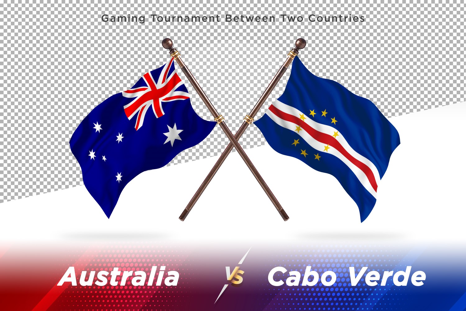 Australia versus Cabo Verde Two Flags