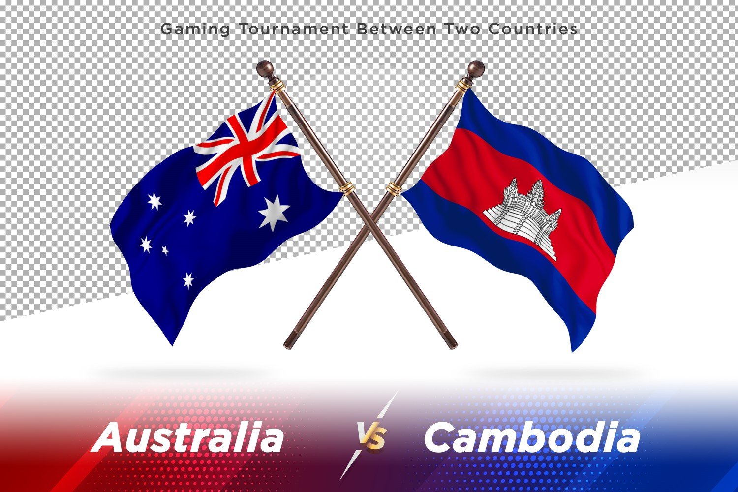 Australia versus Cambodia Two Flags