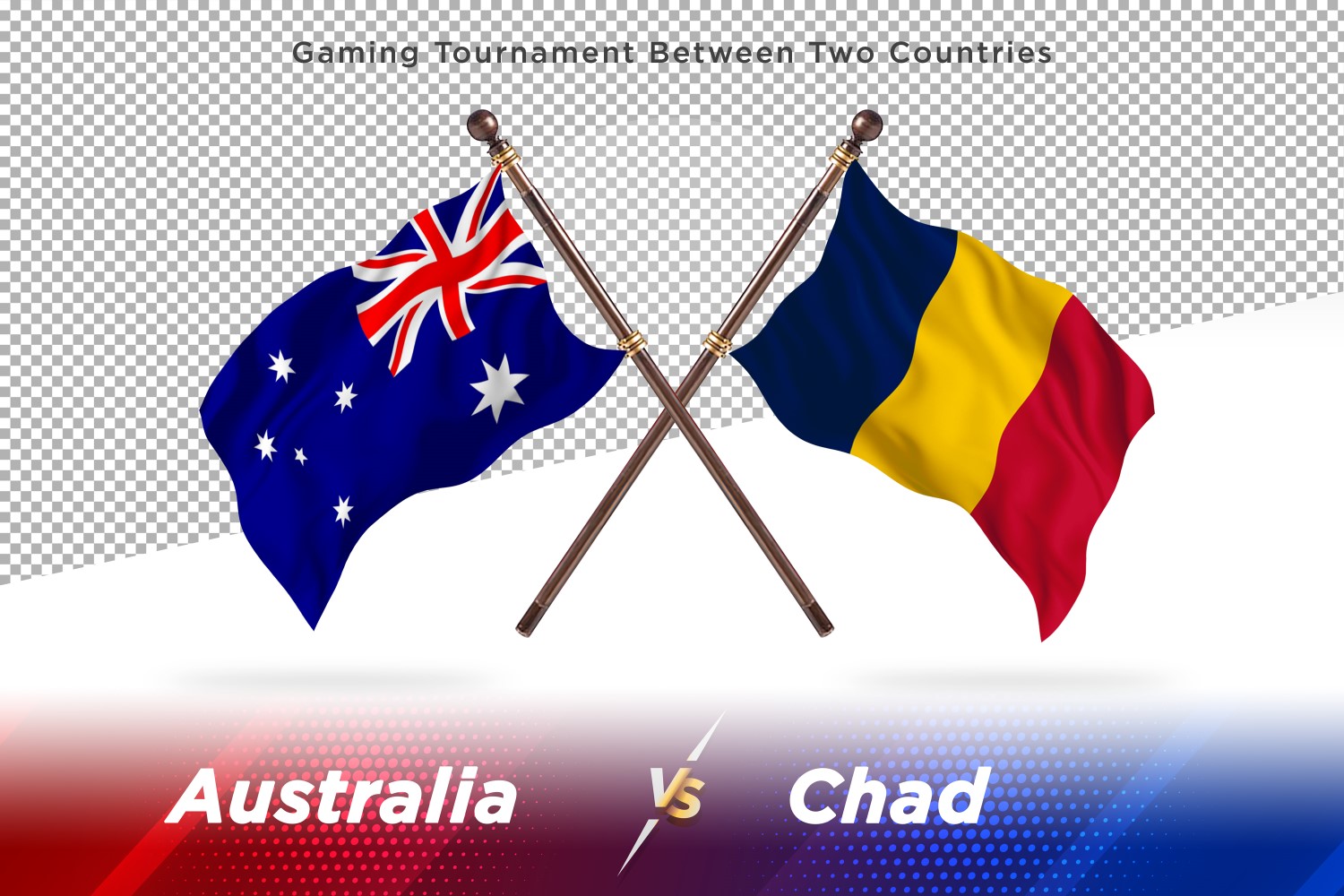 Australia versus Chad Two Flags