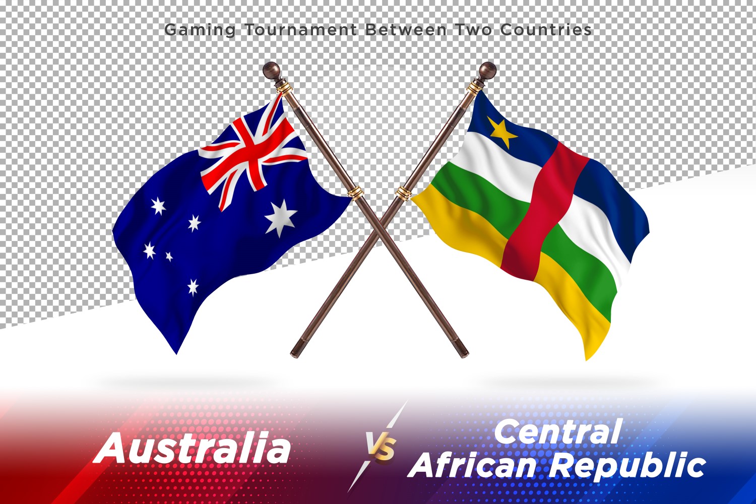 Australia versus Central African Republic Two Flags