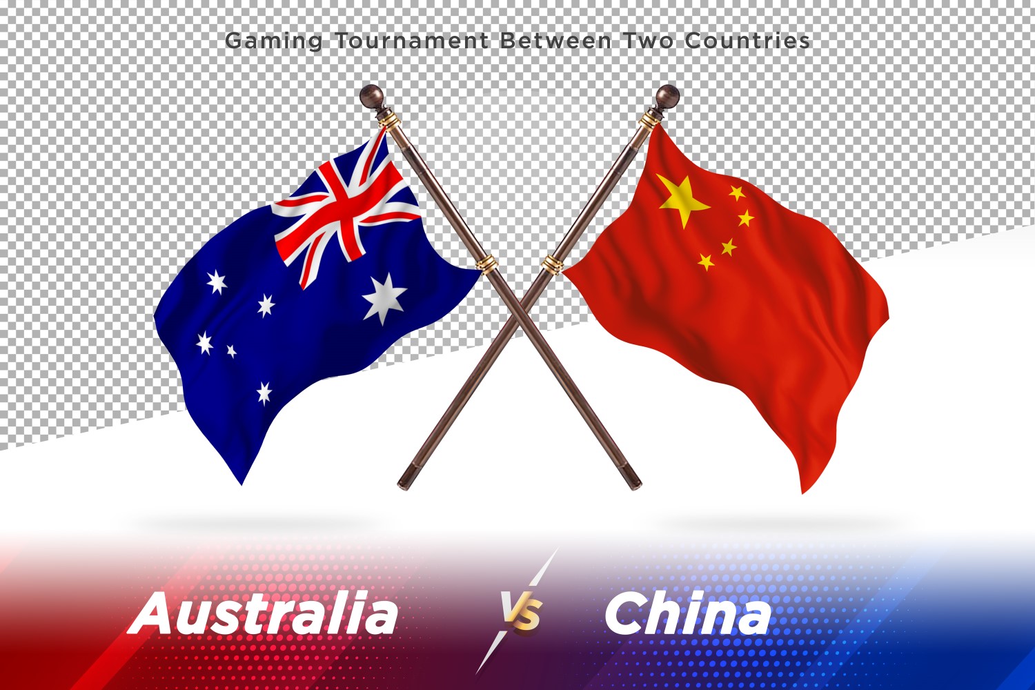 Australia versus China Two Flags