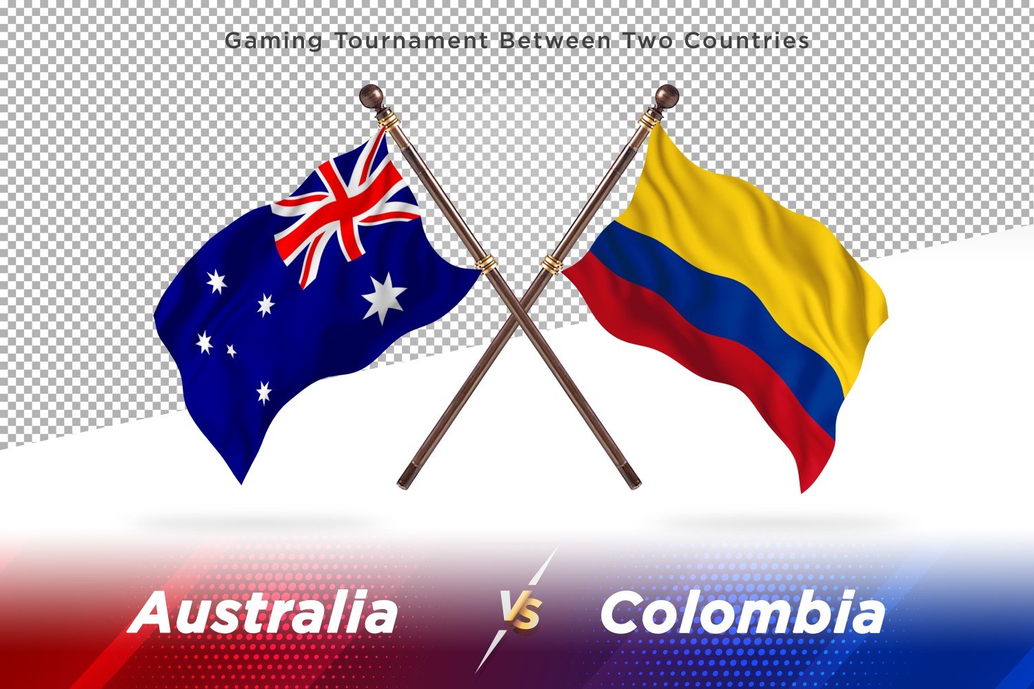 Australia versus Colombia Two Flags