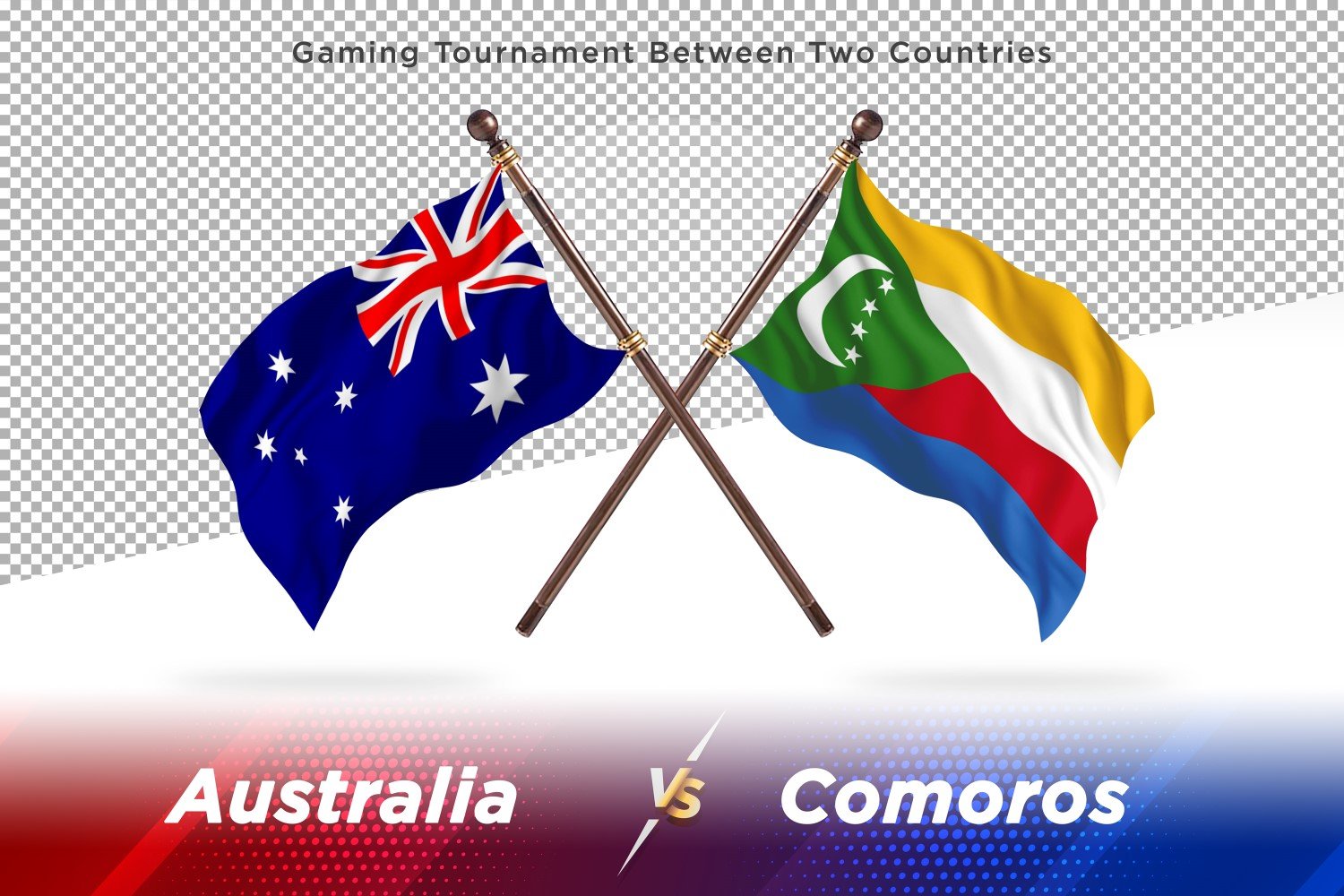 Australia versus Comoros Two Flags