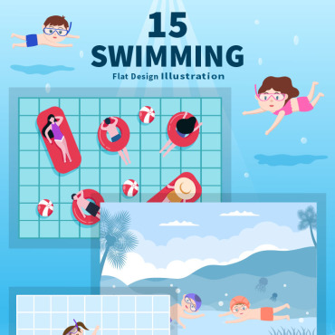 Activity Swimmer Illustrations Templates 197630