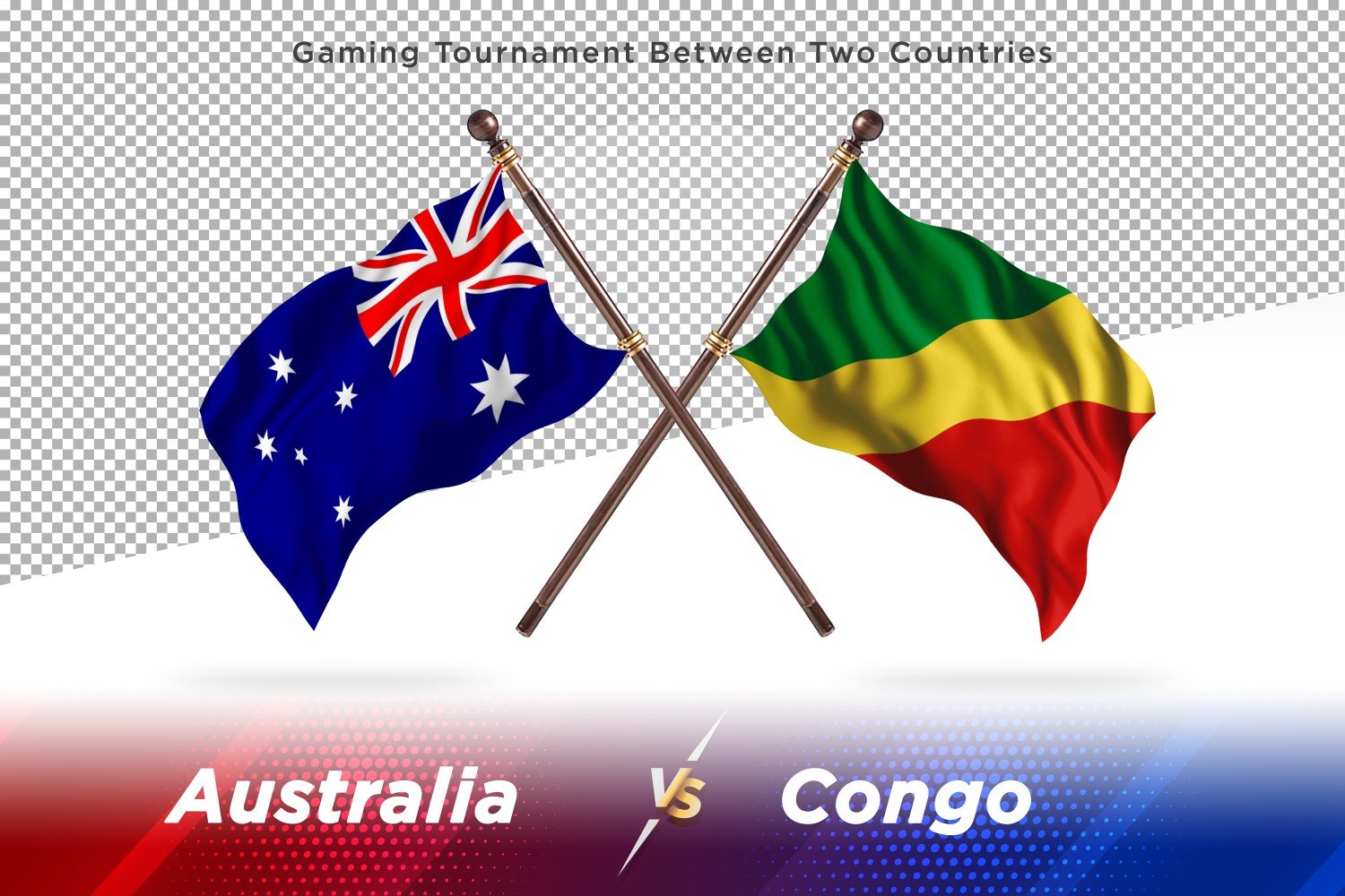 Australia versus Democratic Republic Congo Two Flags