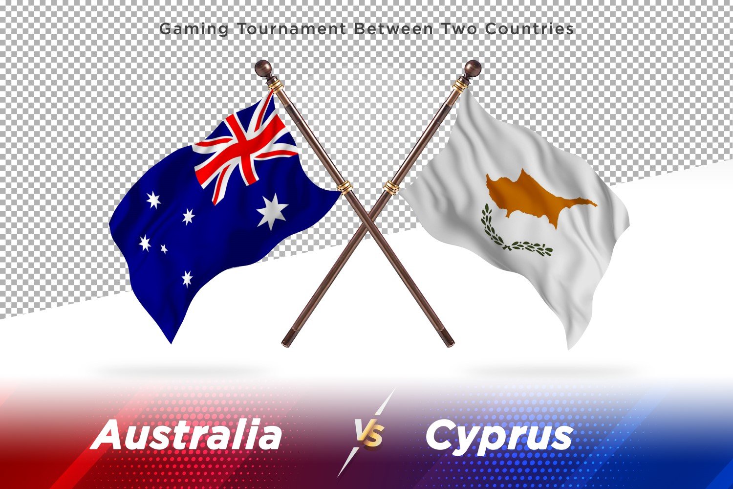 Australia versus Curacao Two Flags