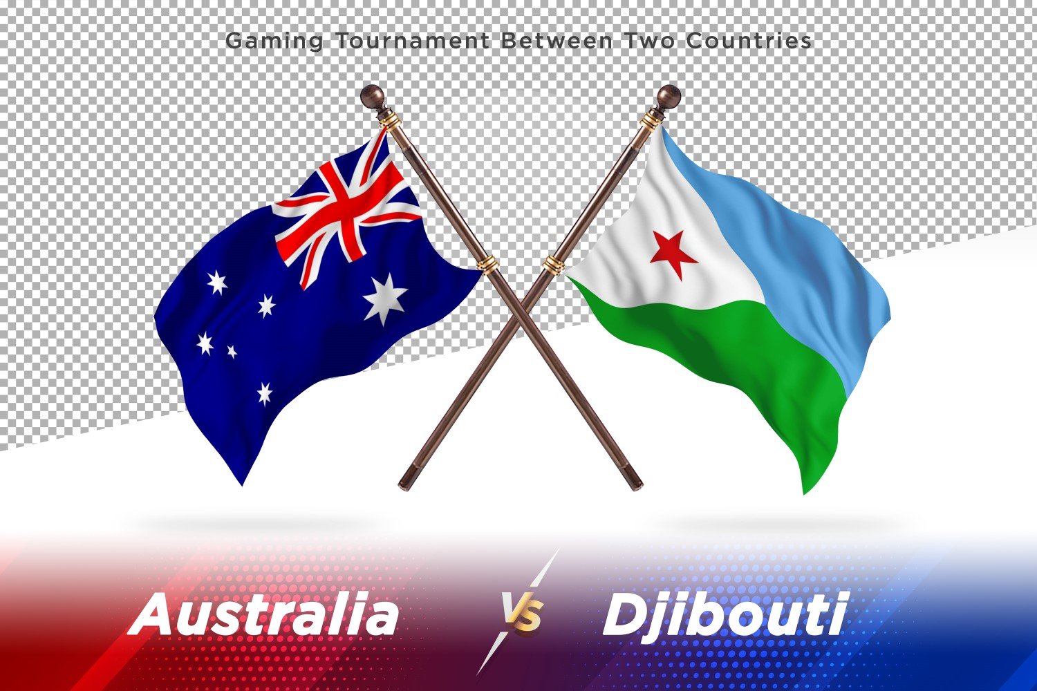 Australia versus Djibouti Two Flags