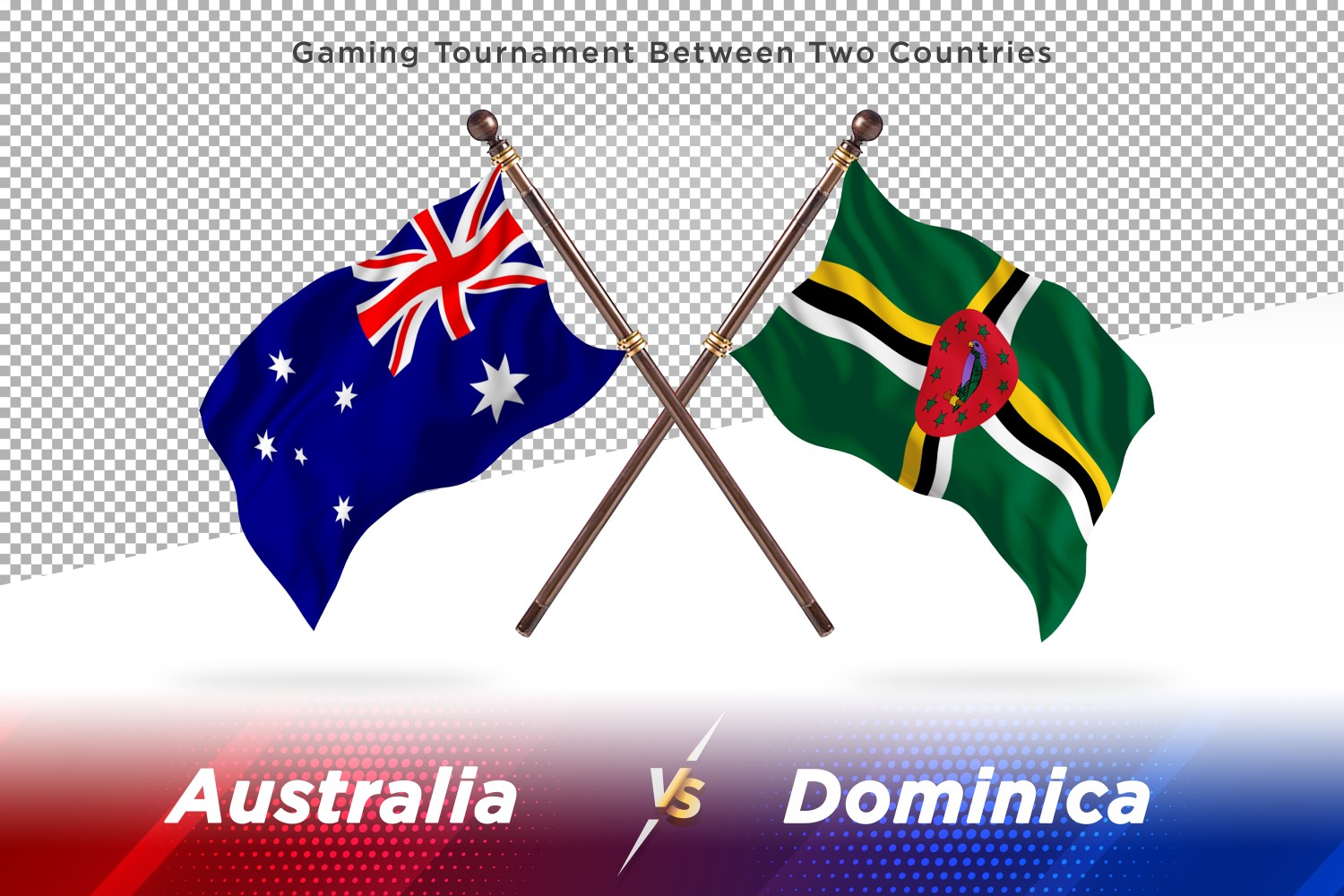 Australia versus Dominica Two Flags