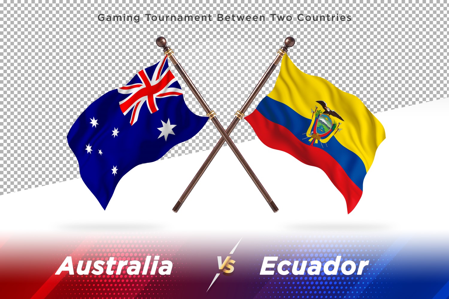 Australia versus Ecuador Two Flags