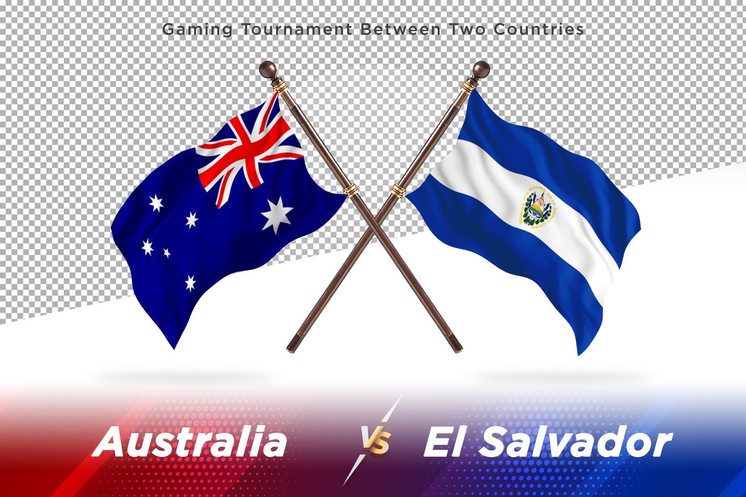 Australia versus El Salvador Two Flags