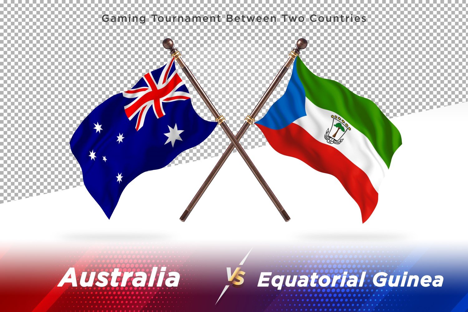 Australia versus Equatorial Guinea Two Flags