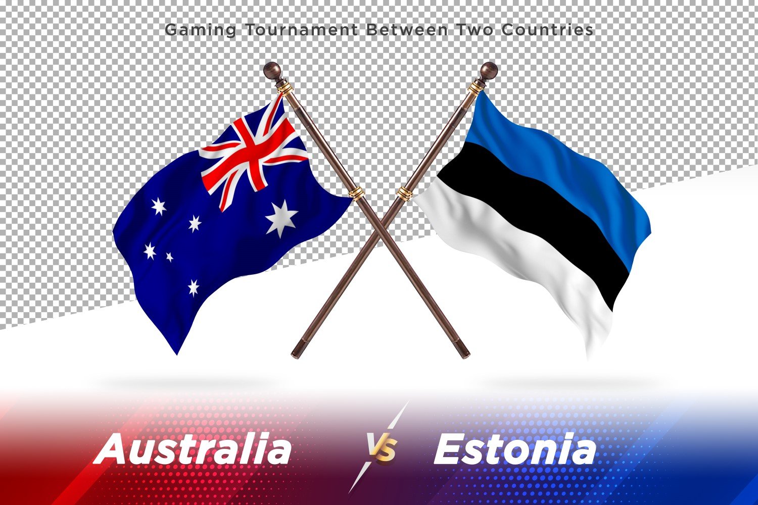 Australia versus Estonia Two Flags