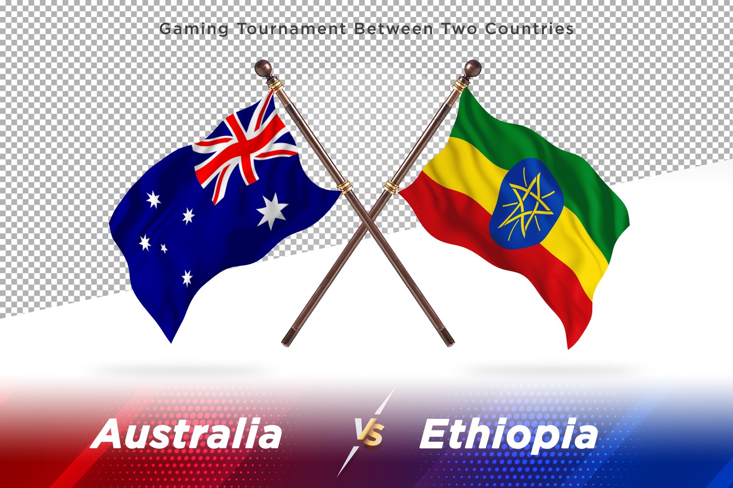 Australia versus Ethiopia Two Flags