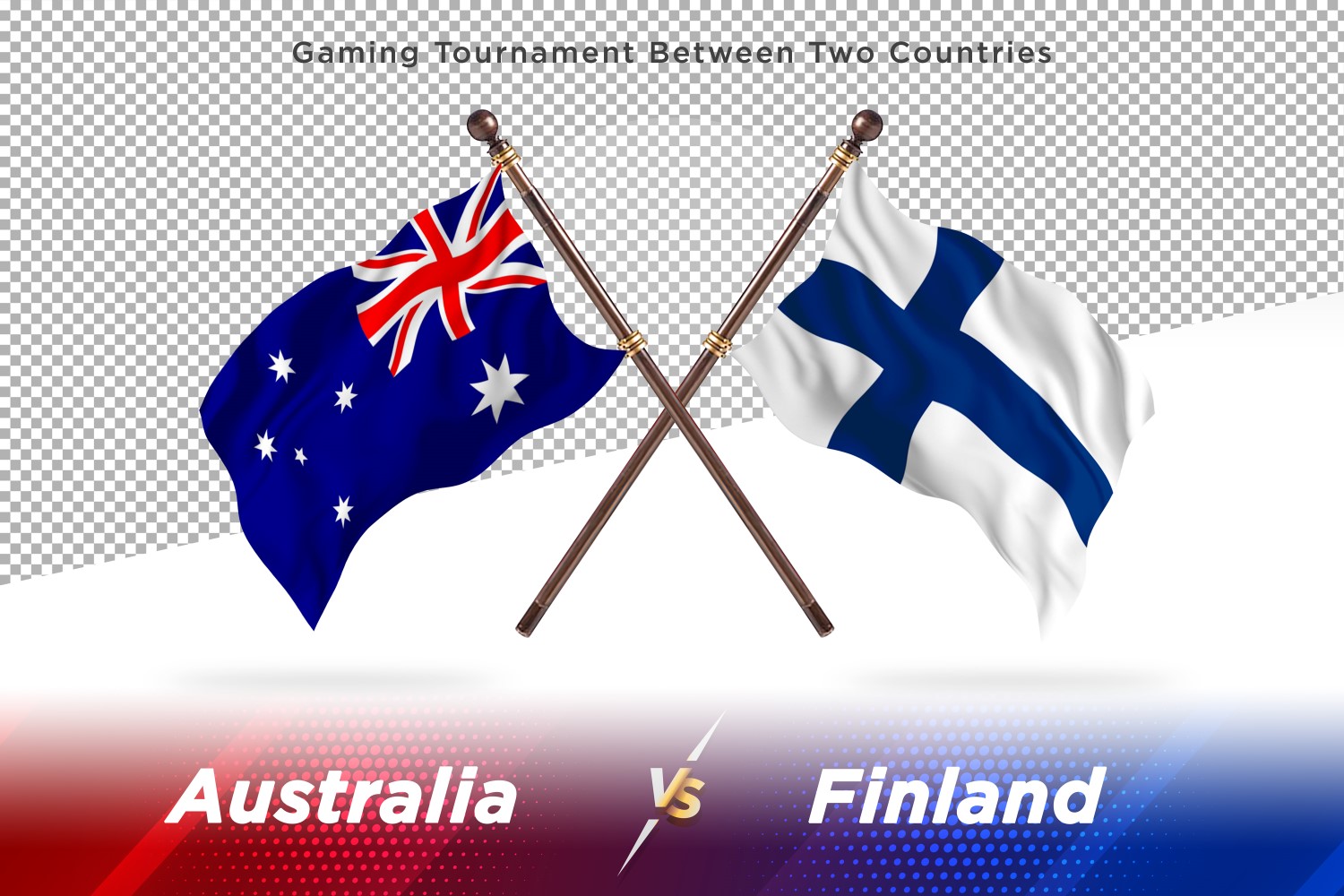 Australia versus Finland Two Flags