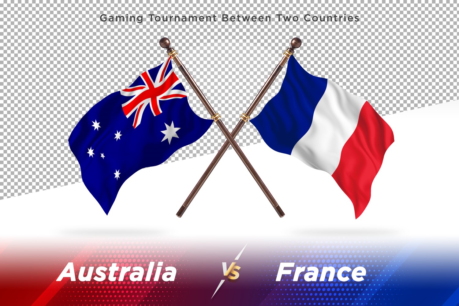 Australia versus France Two Flags