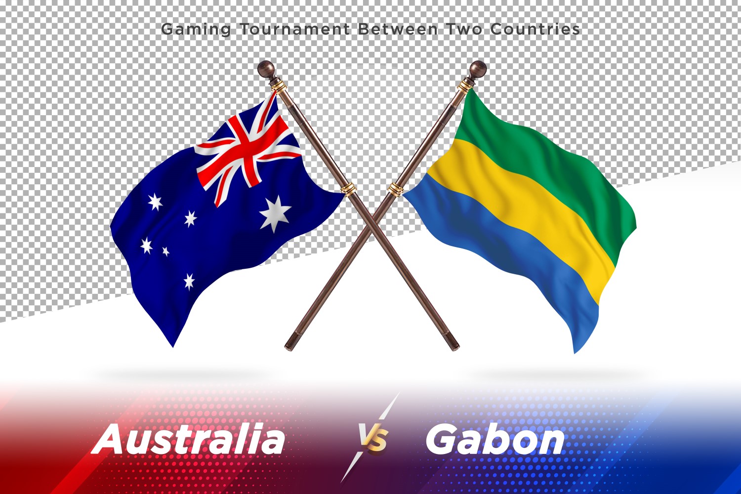 Australia versus Gabon Two Flags