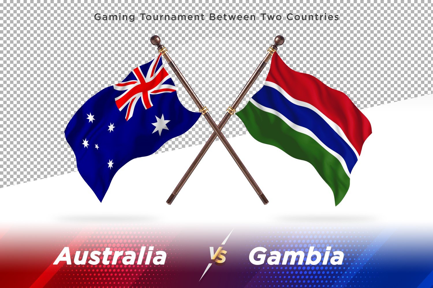 Australia versus The Gambia Two Flags