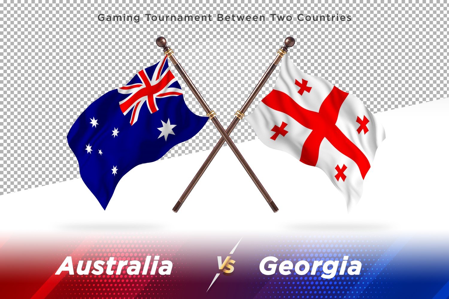 Australia versus Georgia Two Flags