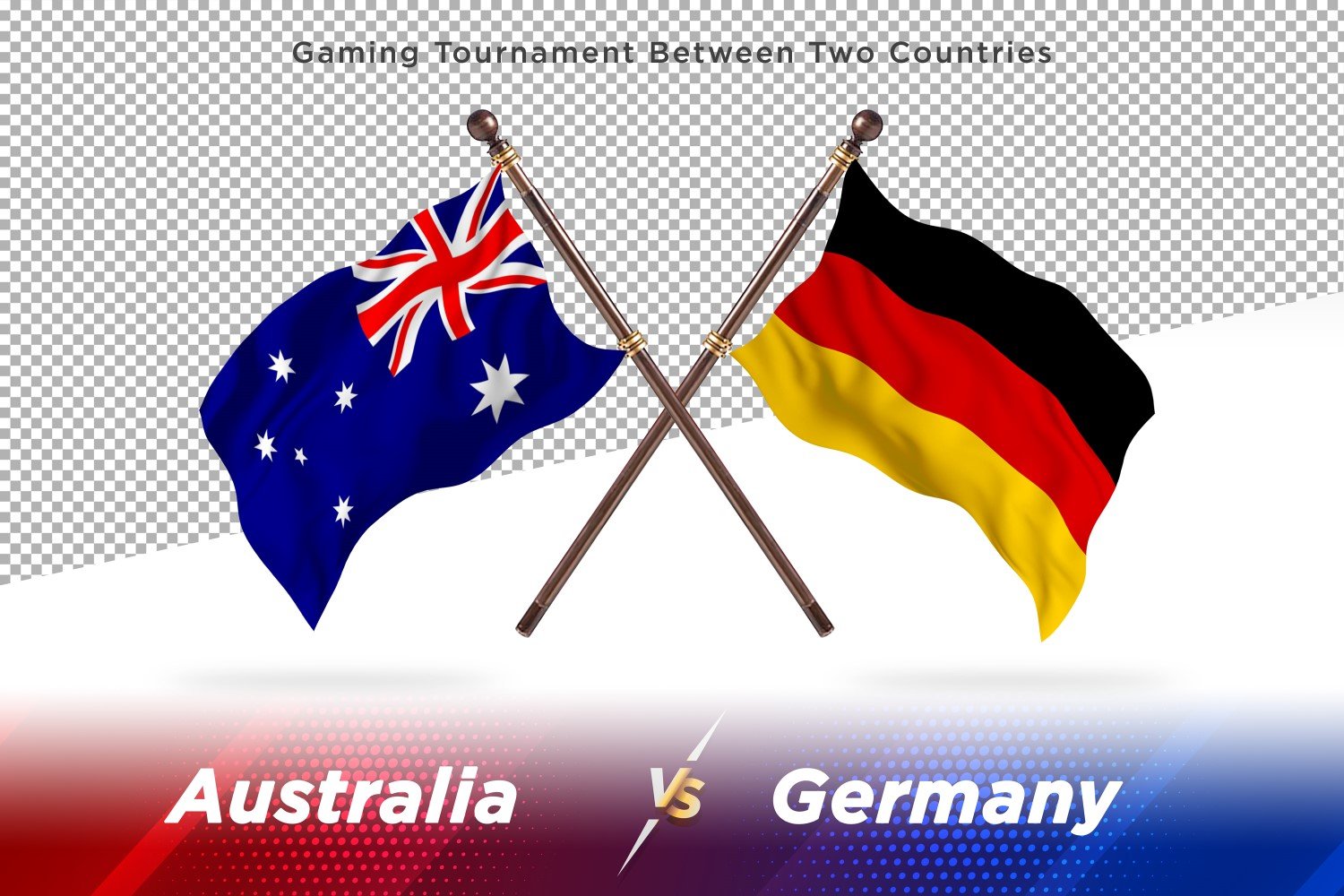 Australia versus Germany Two Flags