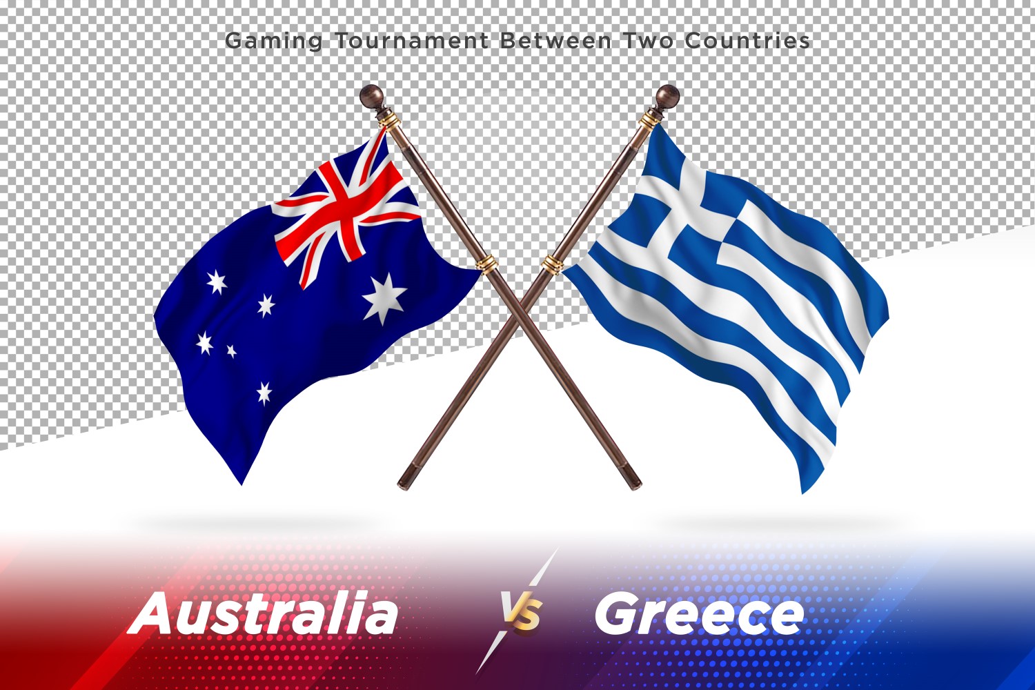 Australia versus Greece Two Flags